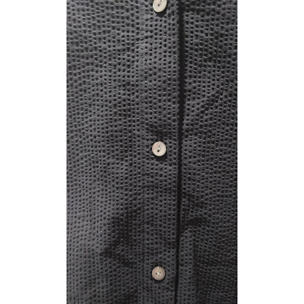 Theory Navy Blue Seersucker Dress Size Large * missing belt - Picture 9 of 13